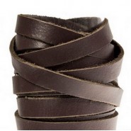 Leather flat 10x2mm - Chocolate brown